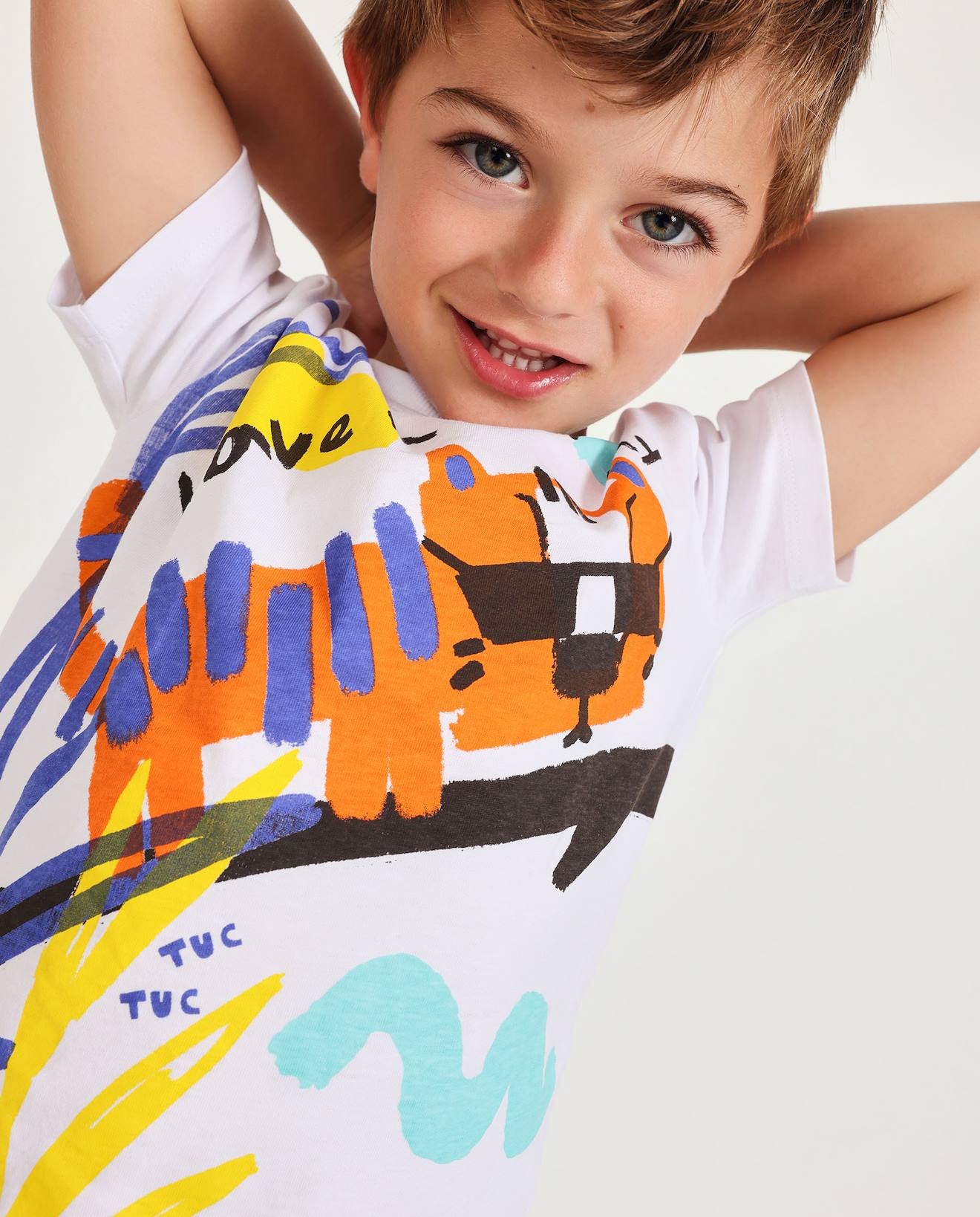 T-shirt Garon En Maille Avec Grand Imprim Blanc 9 €