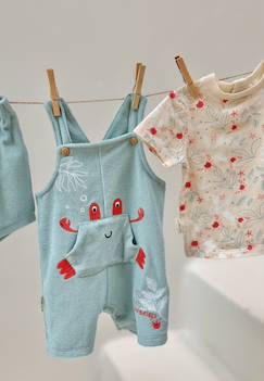 -Ensemble salopette bébé en éponge et t-shirt cayo coco