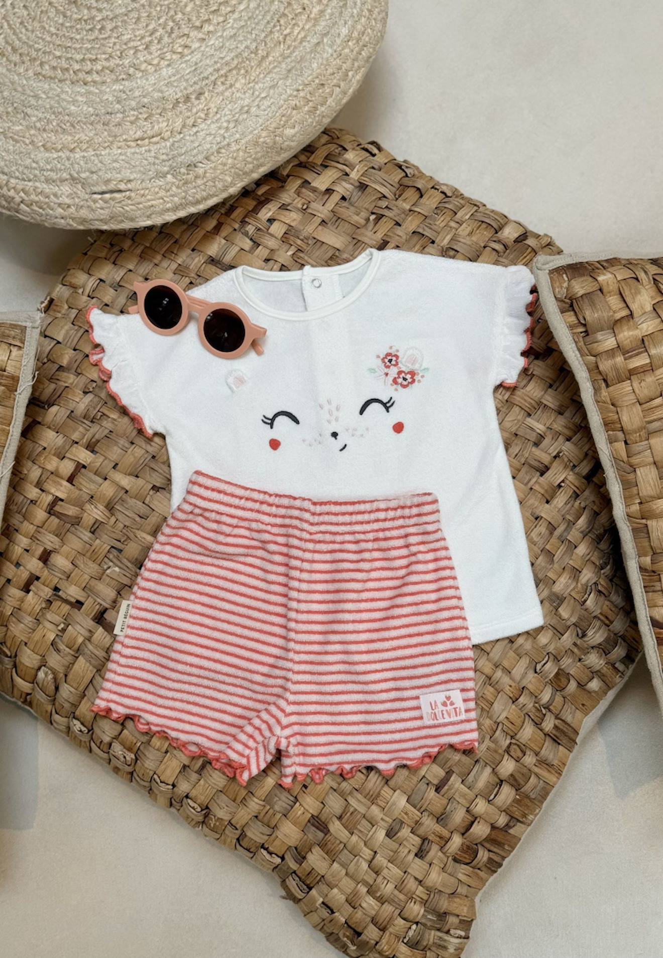 Ensemble Enfant T-shirt Et Short En Éponge Saona Rose