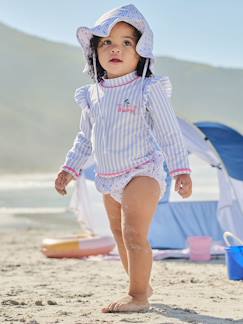 Maillot bain 3 pièces rayures  - vertbaudet enfant