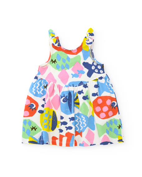 Robe en maille pour fille avec bretelles nouées  - vertbaudet enfant