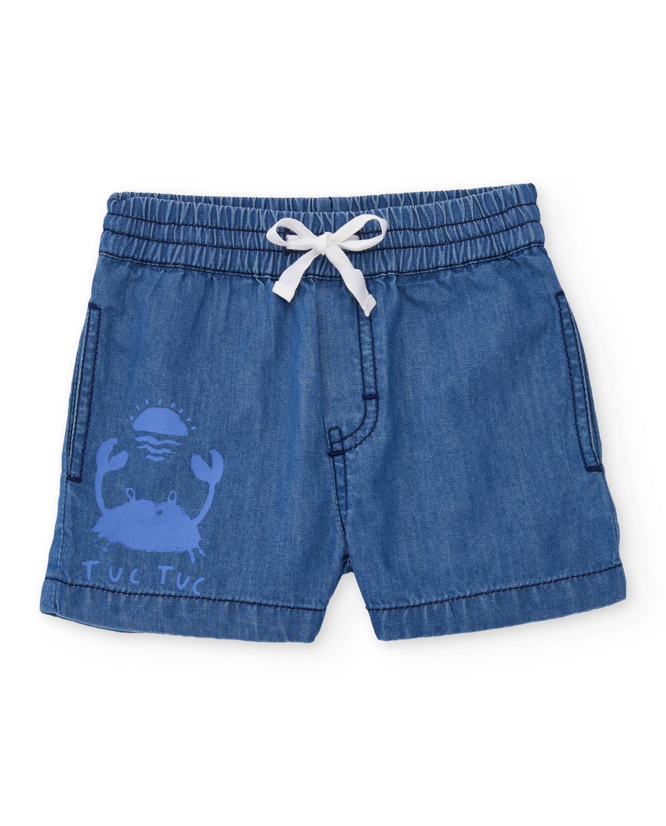 Bermuda Pour Garon En Toile Et Denim Bleu 21 €