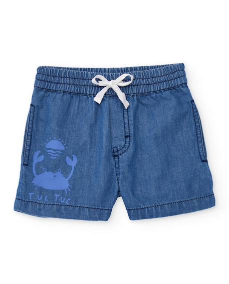 Bermuda pour garçon en toile et denim  - vertbaudet enfant