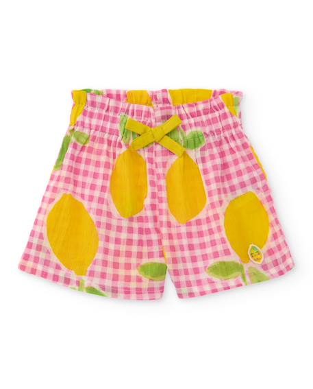 Bébé-Short fille léger avec imprimé de citrons