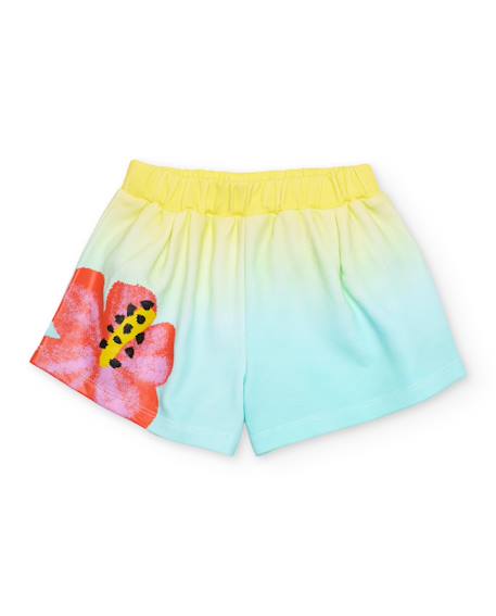 Bébé-Short fille en maille avec fleur imprimée