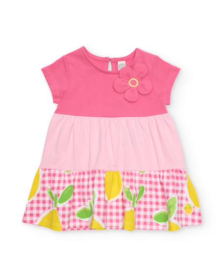 Robe fille en maille avec fleur appliquée  - vertbaudet enfant