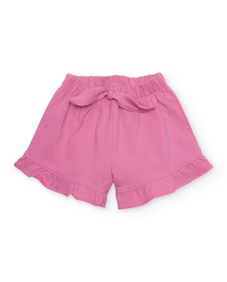 Bébé-Short-Short pour fille en maille avec volant au bas