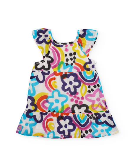 Fille-Robe-Robe pour fille en toile avec imprimé floral