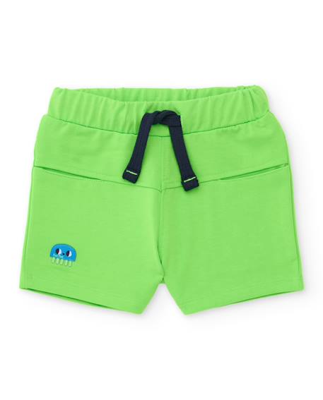 Bébé-Short-Bermuda garçon en coton avec taille élastiquée