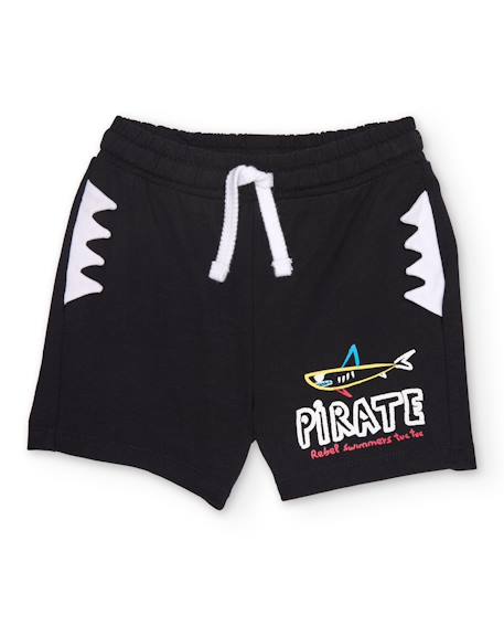 Bébé-Short-Bermuda en maille pour garçon avec empiècements latéraux