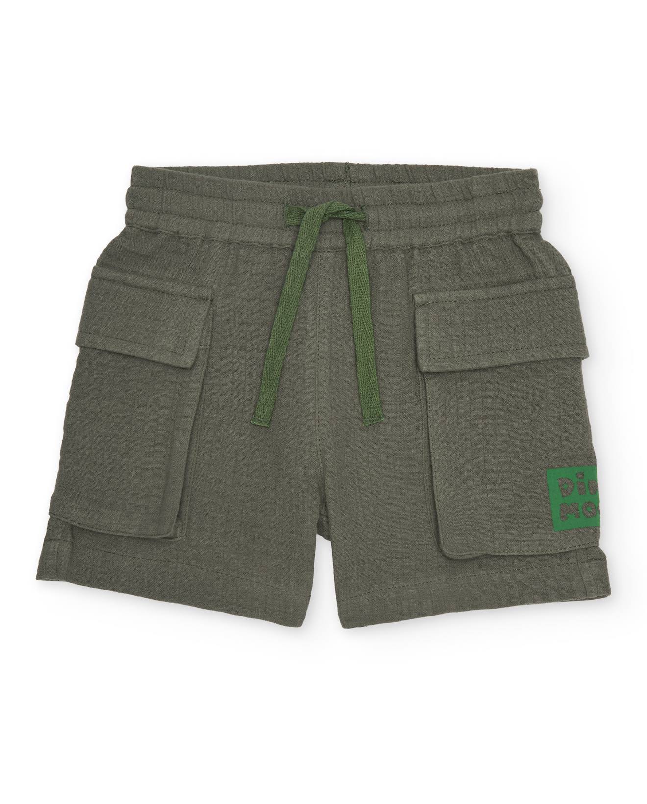 Bermuda Garon En Coton Avec Poches Latrales Vert 21 €