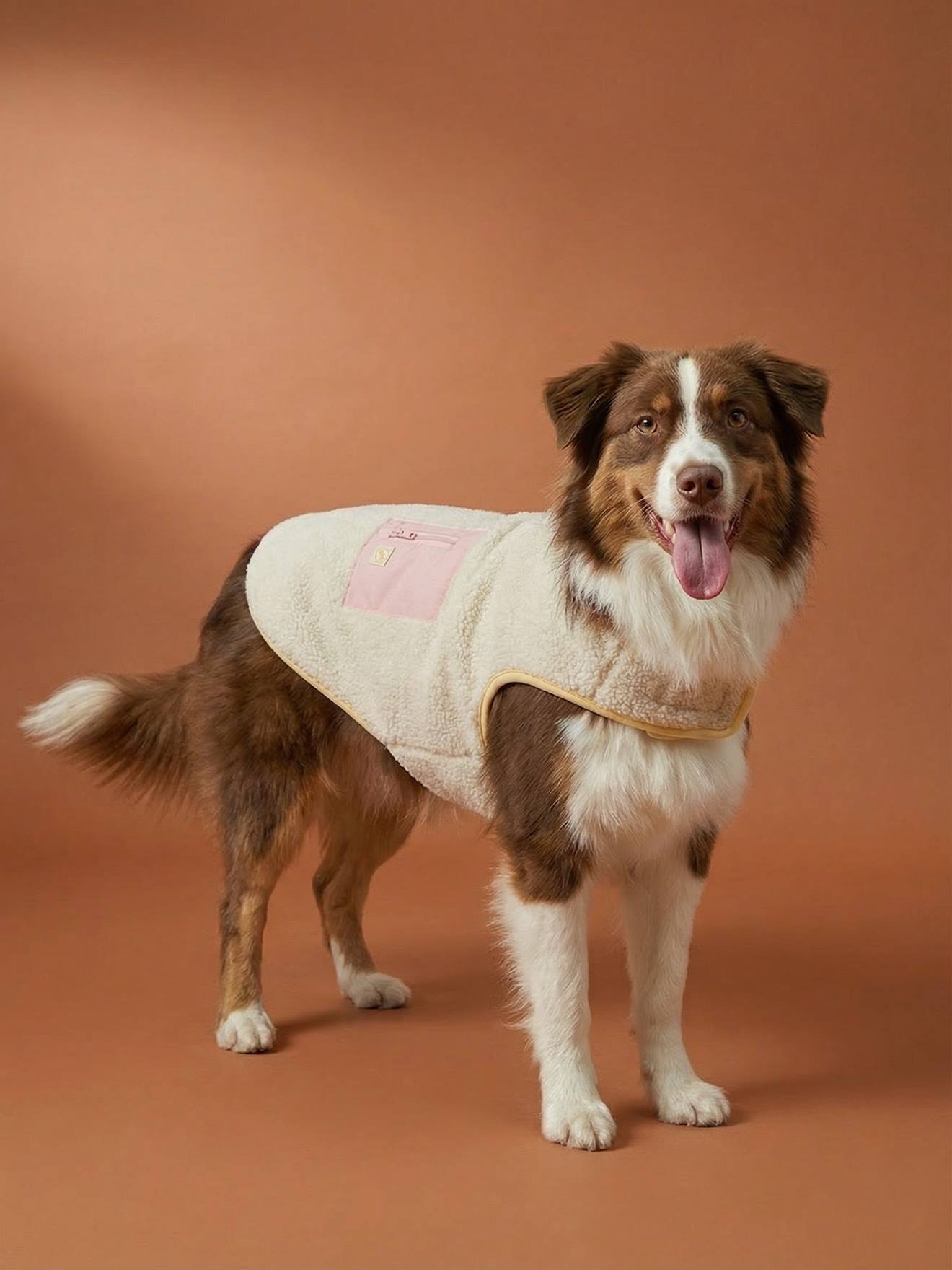Manteau polaire chien beige