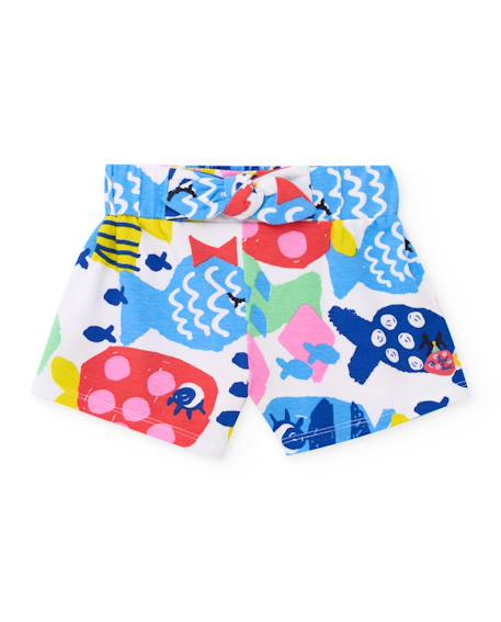 Short en coton pour fille avec imprimé poissons  - vertbaudet enfant