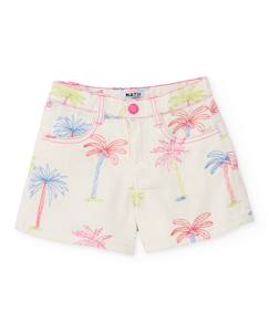 Short fille en tissu tissé avec motif palmiers all-over  - vertbaudet enfant