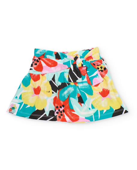 Bébé-Short-Short fille en coton avec nœud décoratif