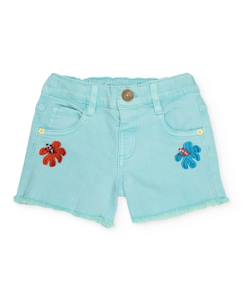 -Short fille en denim avec broderies