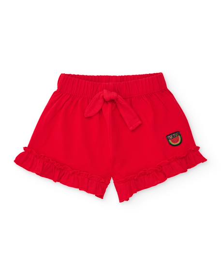 Short fille en coton avec volant  - vertbaudet enfant