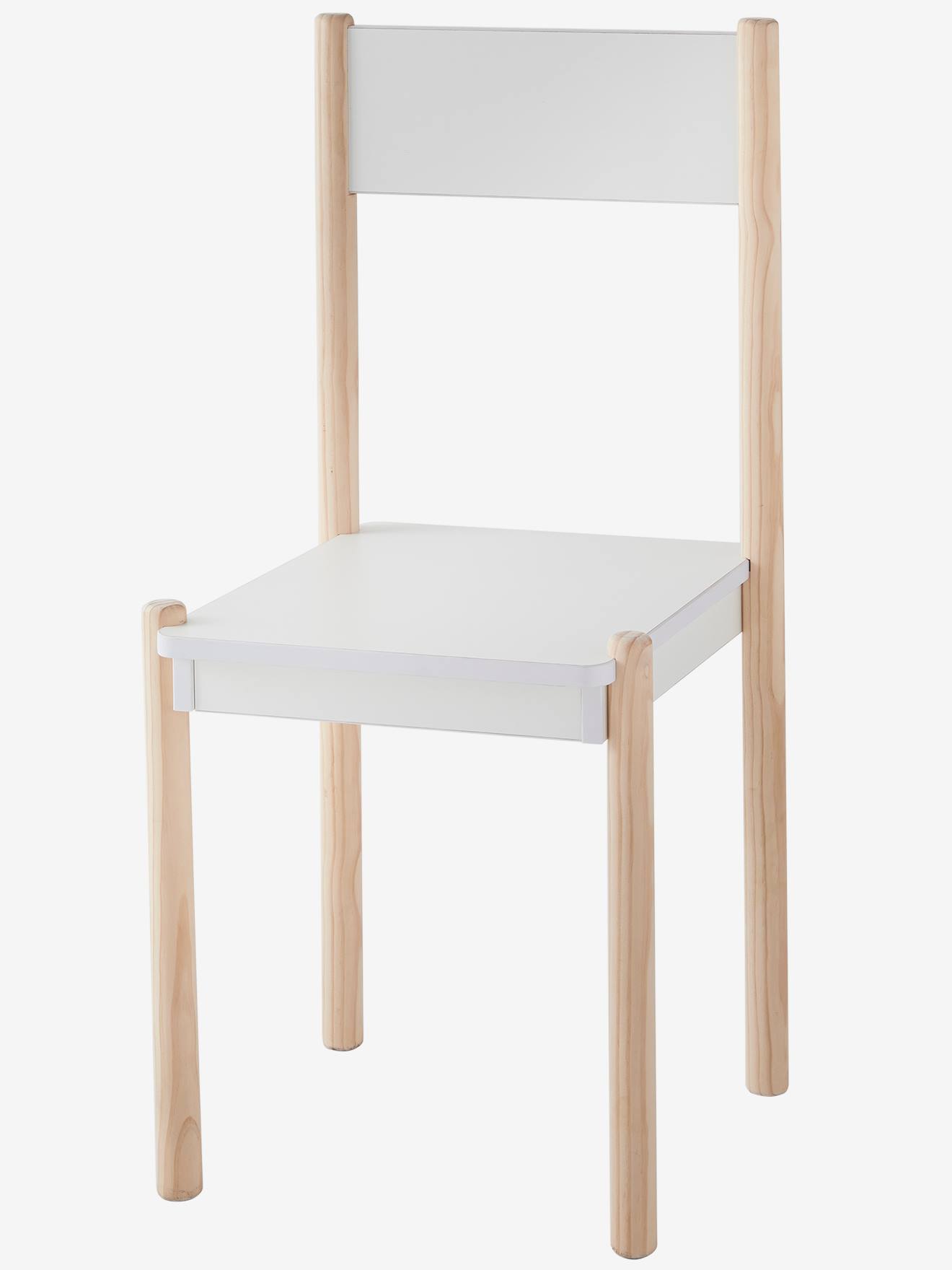 Vertbaudet Chaise primaire LIGNE WOODY blanc bois TU AUTRES MATIERES
