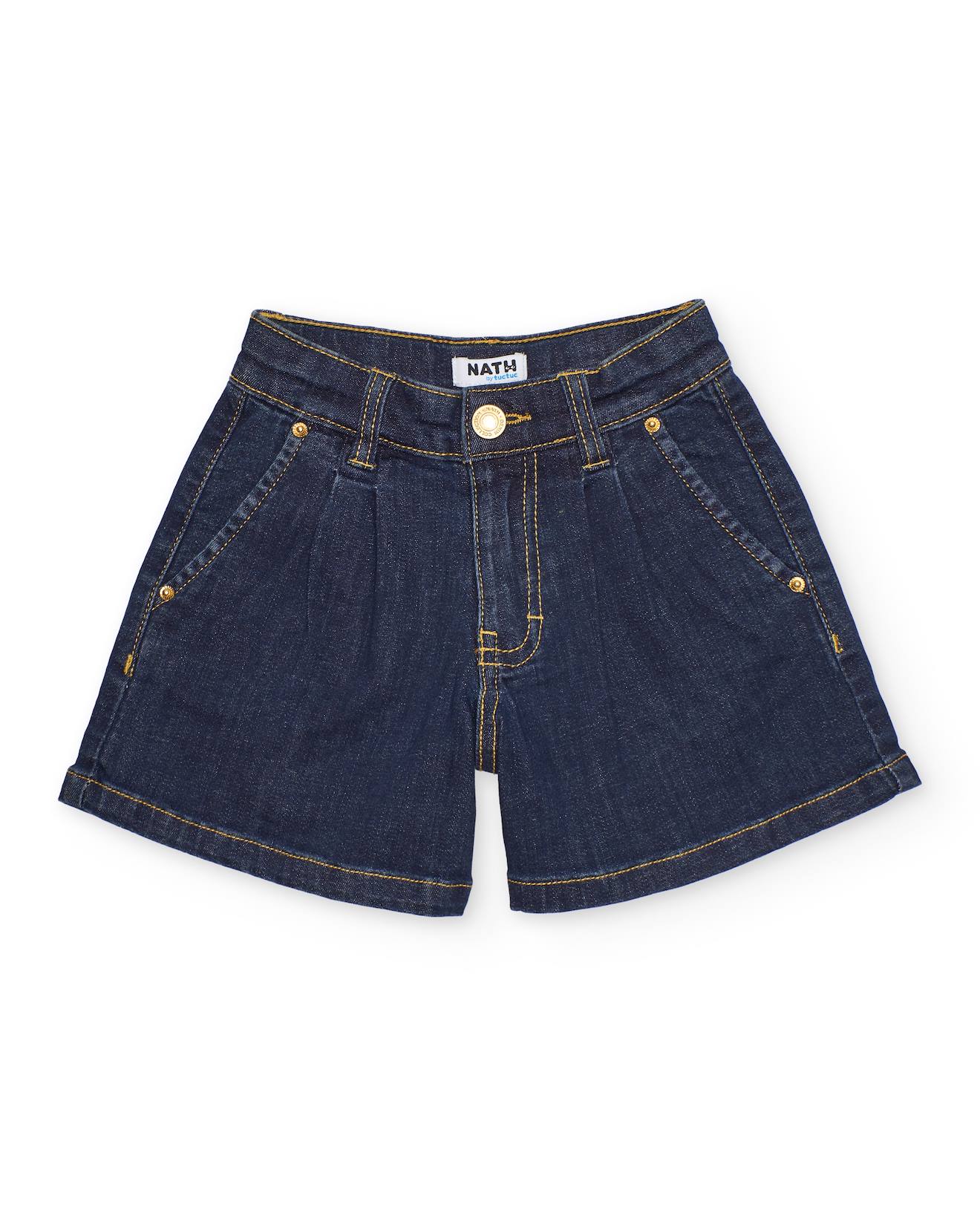 Short Fille En Toile Et Denim Fonc Bleu 21 €