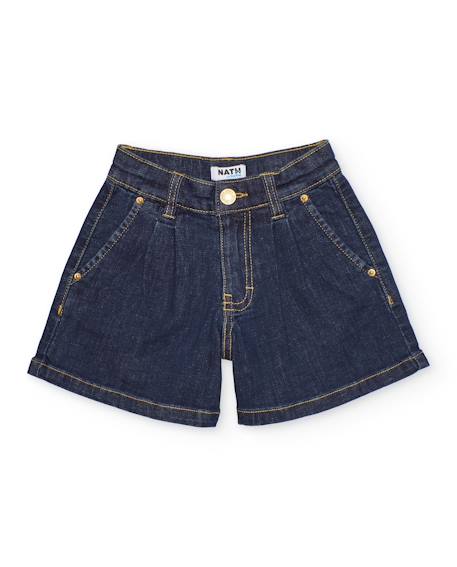 Fille-Short fille en toile et denim foncé
