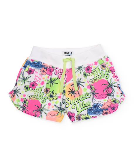 Short fille en maille avec imprimé tropical  - vertbaudet enfant