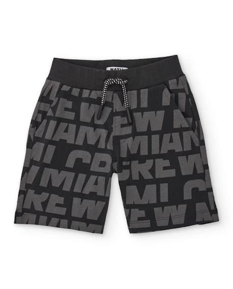 Garçon-Short-Bermuda garçon en maille avec imprimé lettres