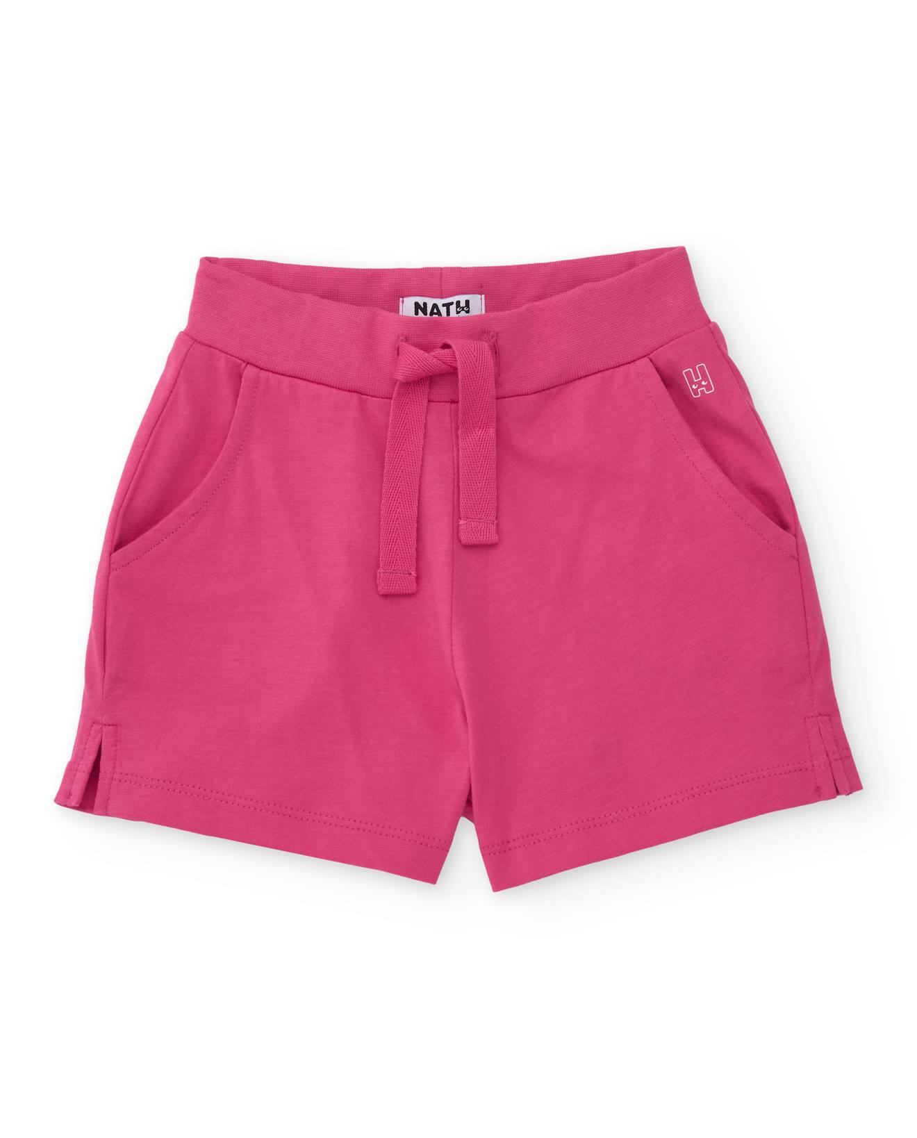 Short Fille En Maille Avec Poches Latérales Rose