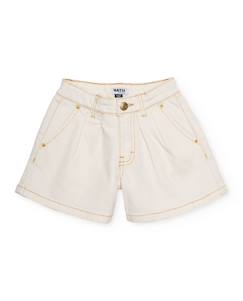 -Short fille en toile et denim