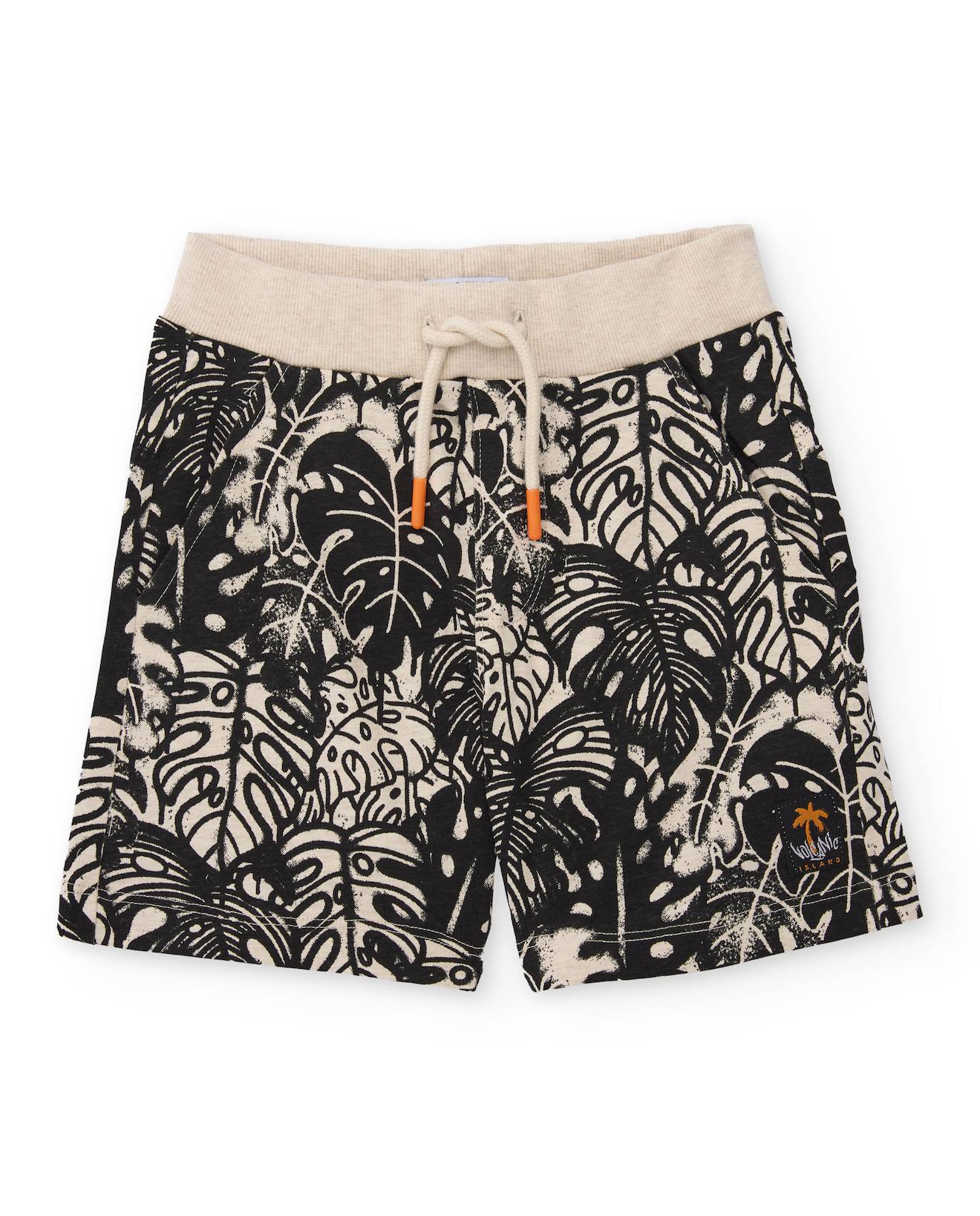 Bermuda Garon En Maille Avec Imprim Vgtal Noir 14 €