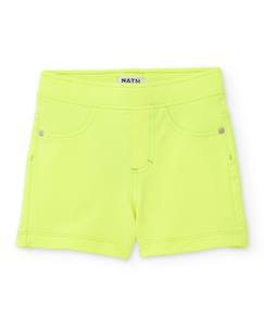 -Short fille en maille avec tissu extensible