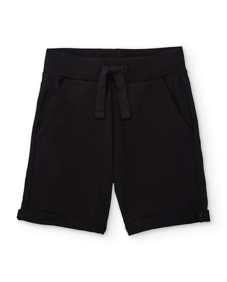 Garçon-Bermuda garçon en maille avec revers au bas