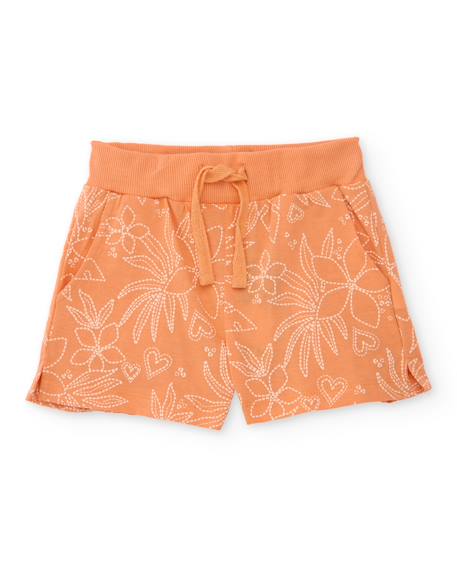 Fille-Short fille en maille avec imprimé floral