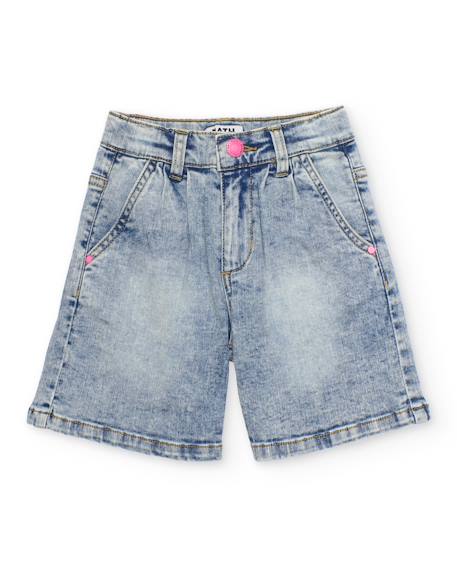 Fille-Pantalon fille en toile et denim