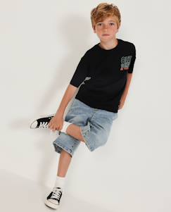Bermuda garçon en toile et denim  - vertbaudet enfant