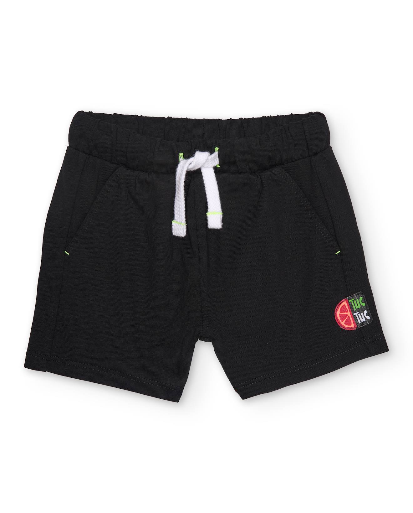 Bermuda Garon En Maille Avec Cordon Contrast Noir 13 €
