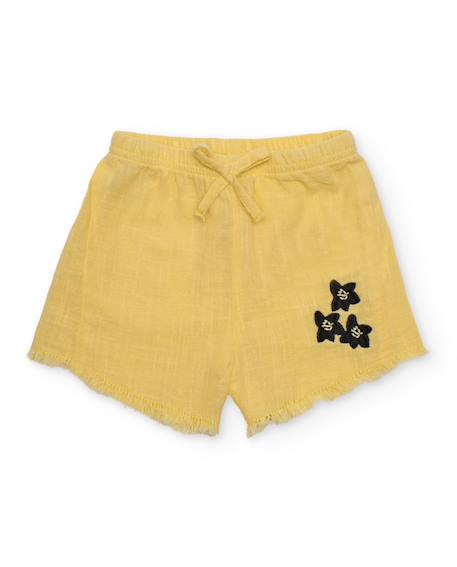 Fille-Short pour fille léger avec broderie sur le côté
