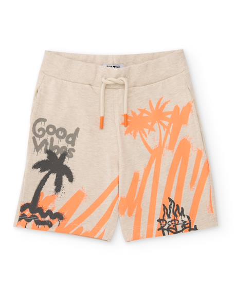 Bermuda garçon en coton avec imprimé style graffiti  - vertbaudet enfant