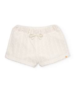 -Short fille en maille avec tricot ajouré