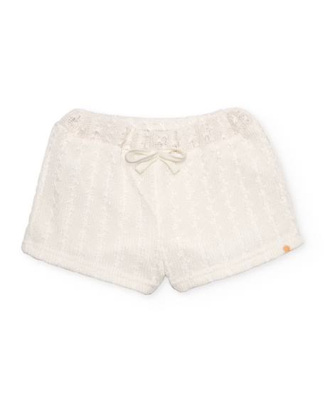 Fille-Short fille en maille avec tricot ajouré