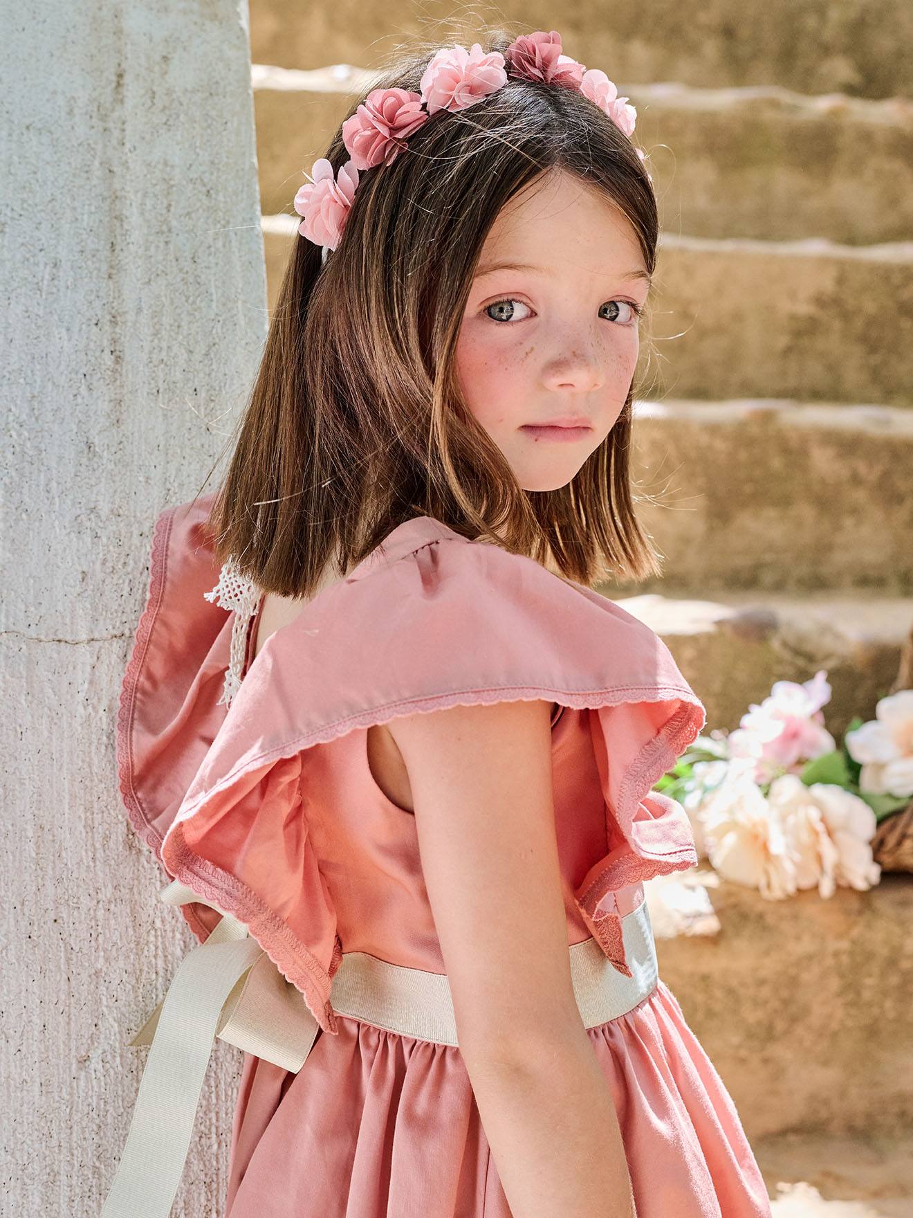 Couronne fleurs rose blush blush 9$