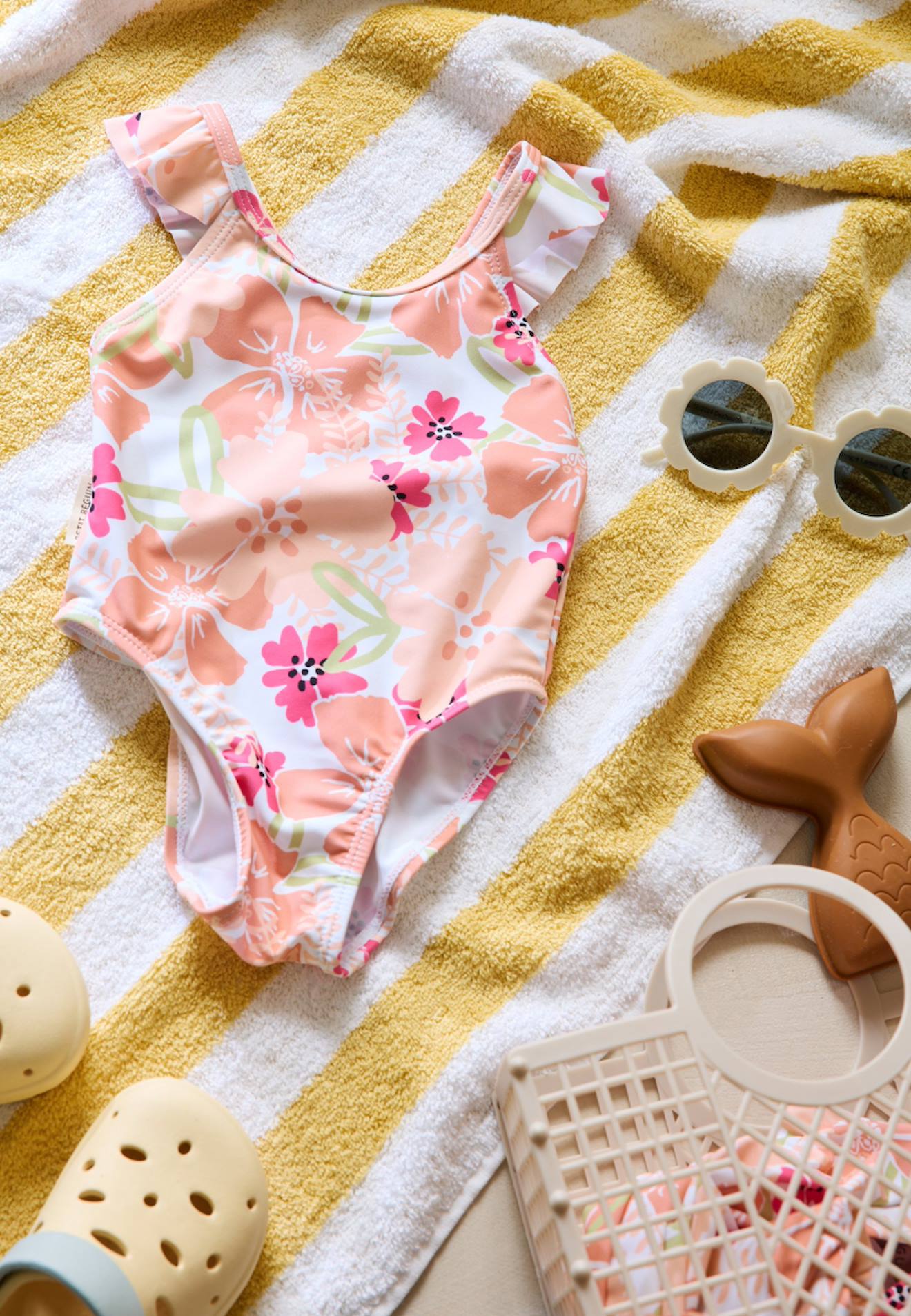 Maillot De Bain 1 Pièce Enfant Rosara Peche