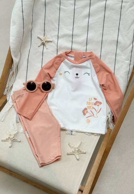 Maillot de bain fille 2 pièces t-shirt et pantalon de protection uv calvi  - vertbaudet enfant