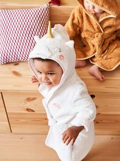 Linge de maison et décoration-Linge de bain-Peignoir-Peignoir de bain bébé personnalisable Licorne Oeko-Tex®