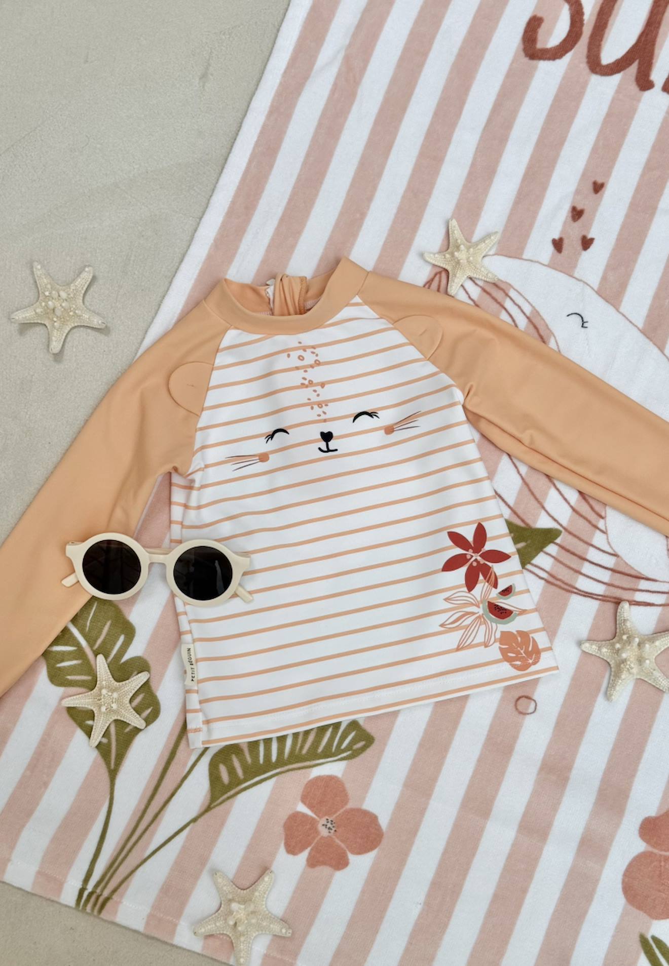 T-shirt De Bain Fille De Protection Uv Calvi Corail