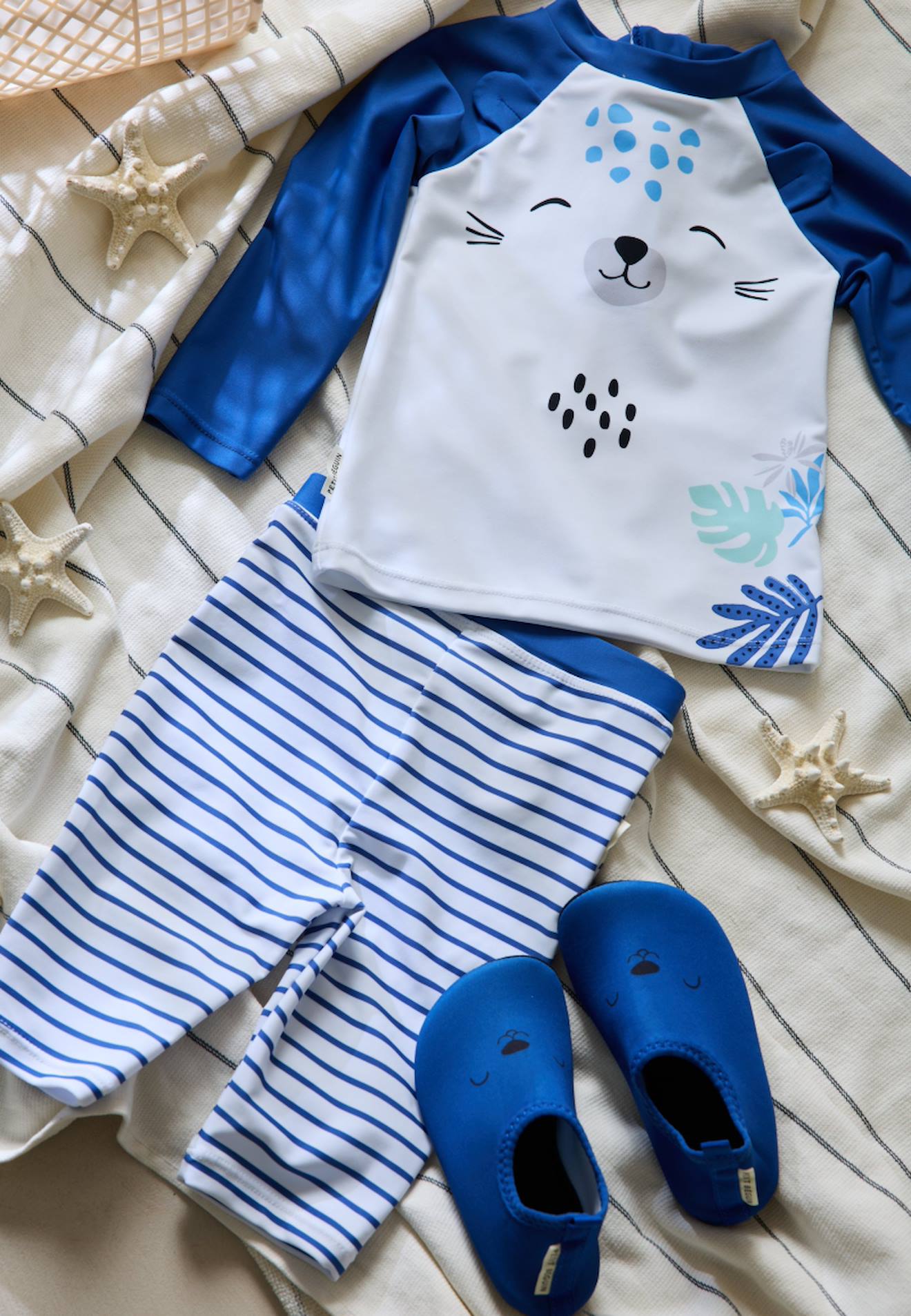 Maillot De Bain Garçon 2 Pièces T-shirt Et Pantalon De Protection Uv Brasilia Bleu