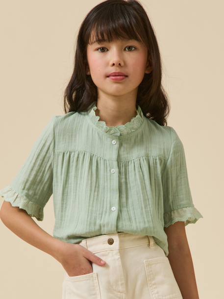 Fille-Chemise fille en gaze - coton biologique