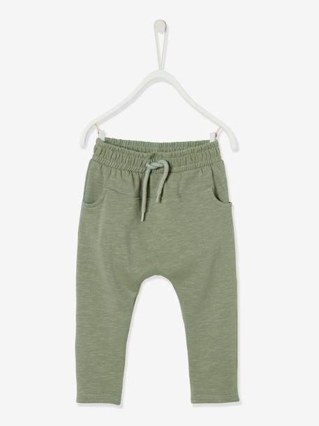 Vertbaudet - Pantalon bébé garçon molleton tilleul foncé