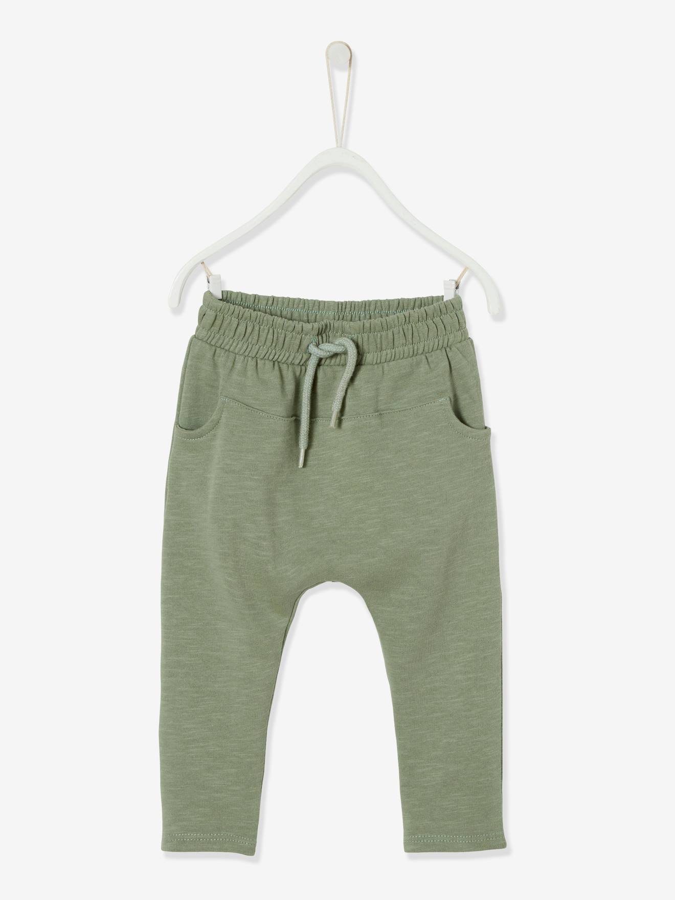 Pantalon molleton bébé garçon uni BASICS tilleul foncé