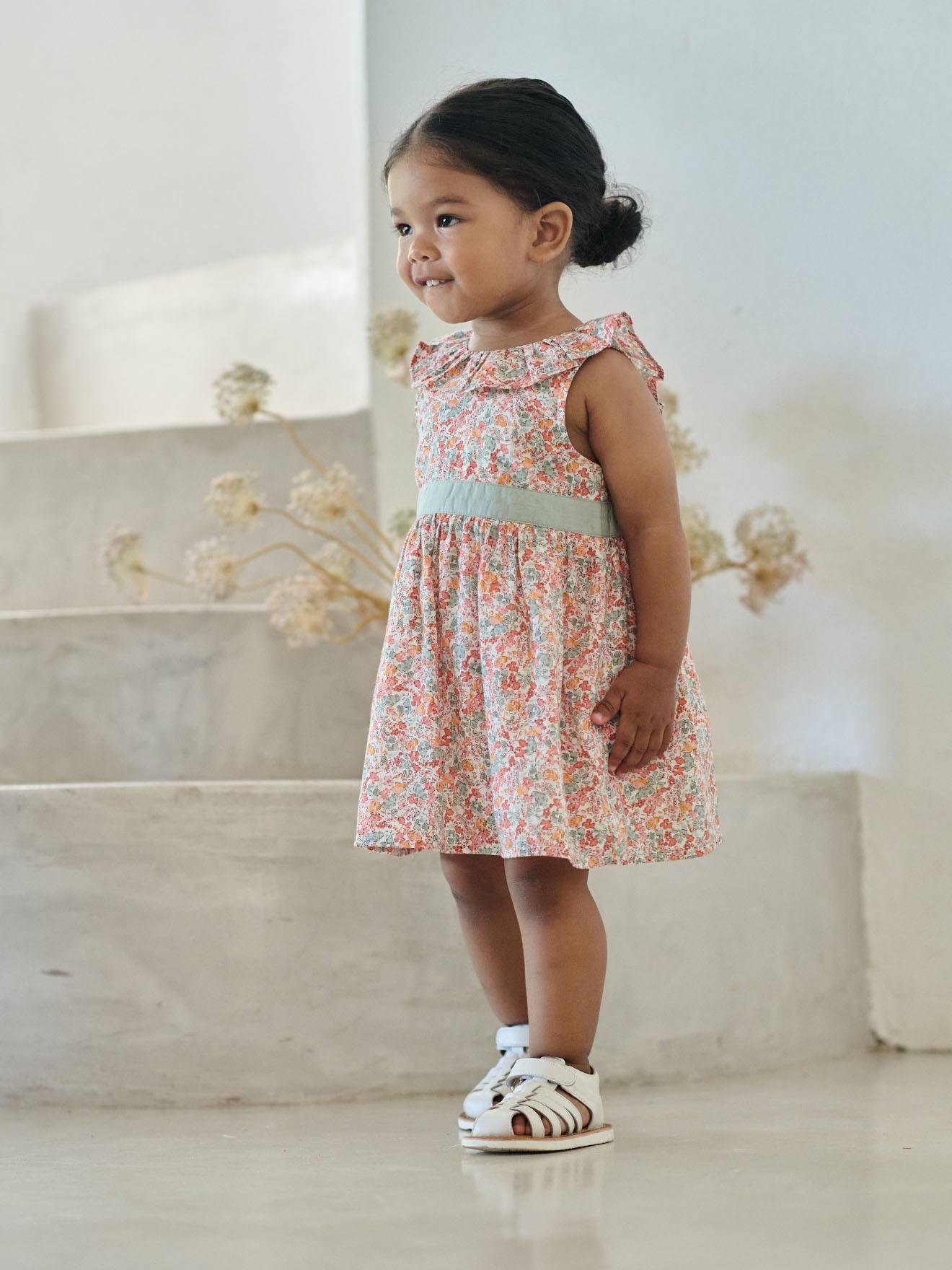 Robe bébé fille noeud ouverture dos multicolore