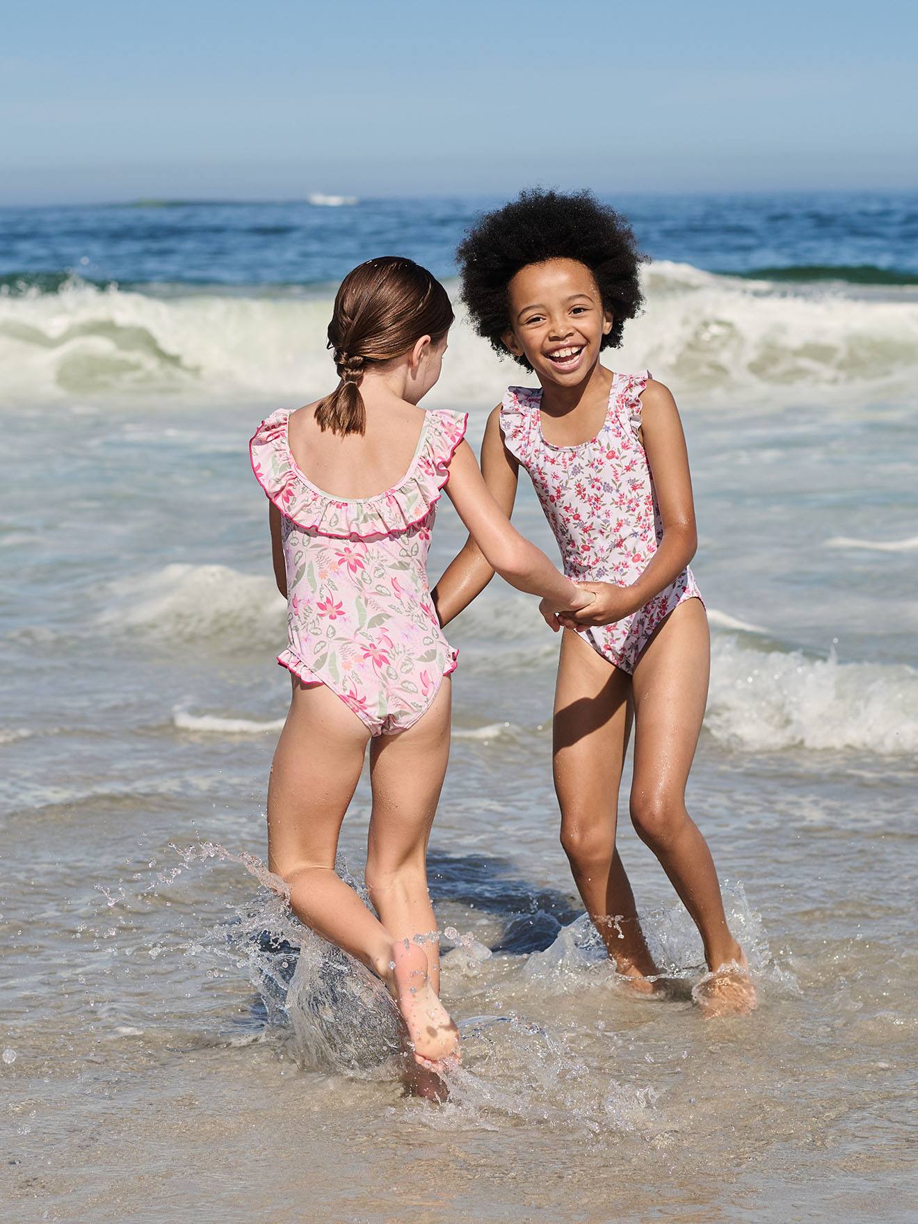 Maillot de bain 1 pièce à volants multicolore